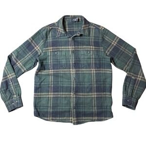 Mountain Hardwear Mens Organic Cotton Flannel Plaid Shirt Green OM9113 Medium
